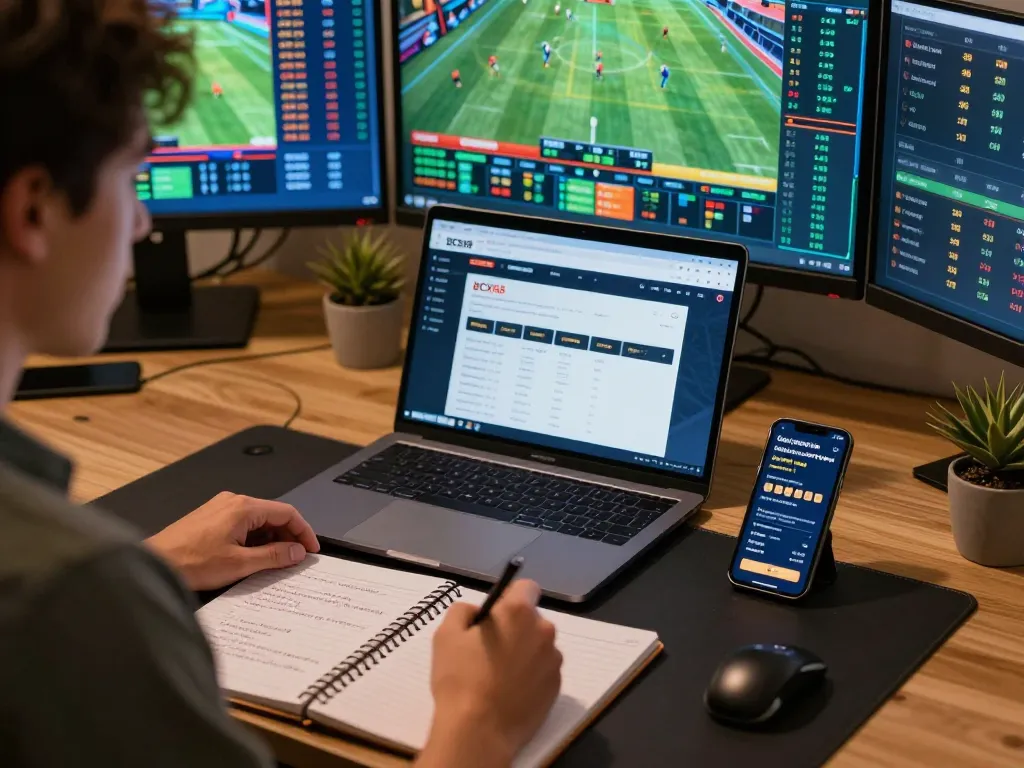 Engaged user analyzing odds on BCX88 sports betting platform during gameplay.