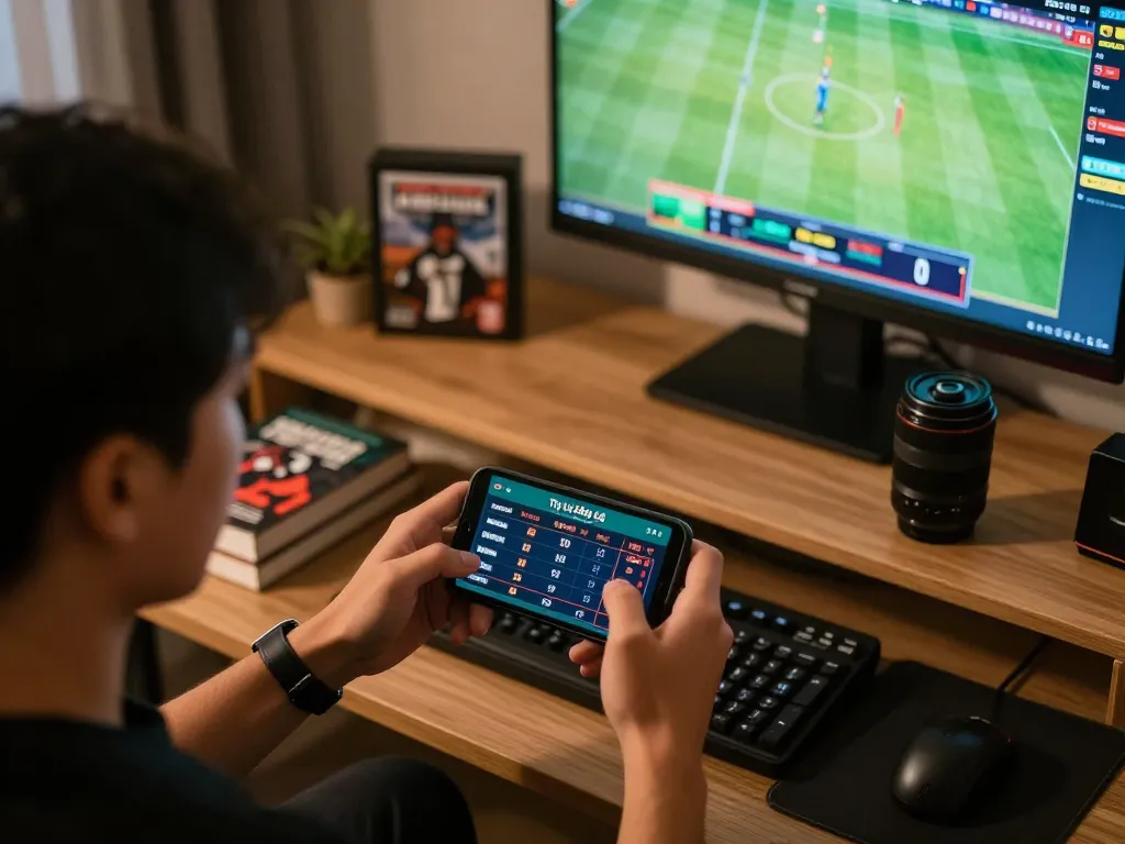 Tỷ Lệ Bóng Đá betting interface being engaged with on a smartphone during an intense sports betting session.