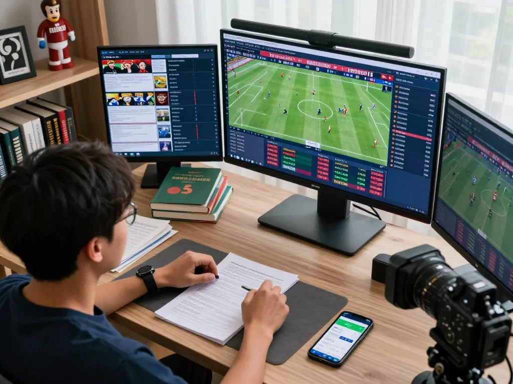 Soi Kèo strategy in action with live football betting analysis and app usage.