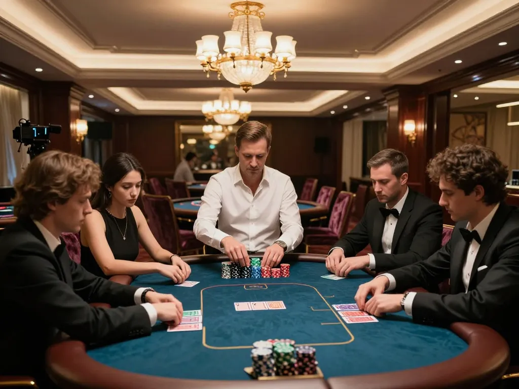 Experience thrilling poker gameplay at UU88 in a luxury casino setting with high-stakes excitement.