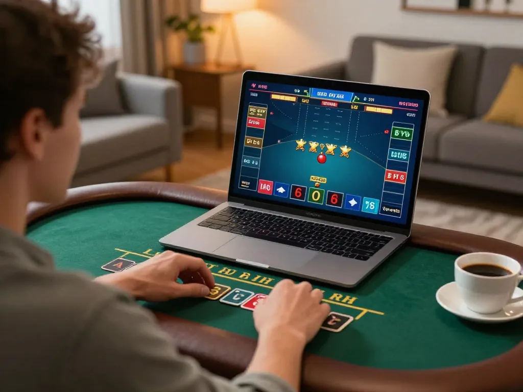 Player enjoying an engaging live dealer blackjack session on U888 platform, showcasing excitement and strategic play