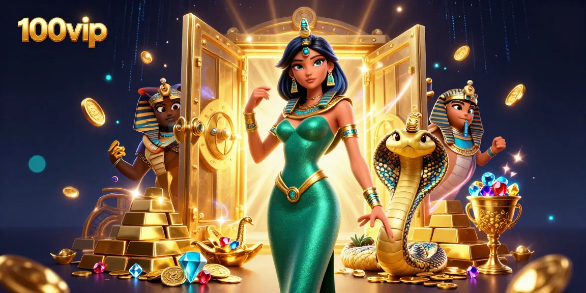 Experience winning excitement with 100vip in this vibrant casino-themed digital artwork.