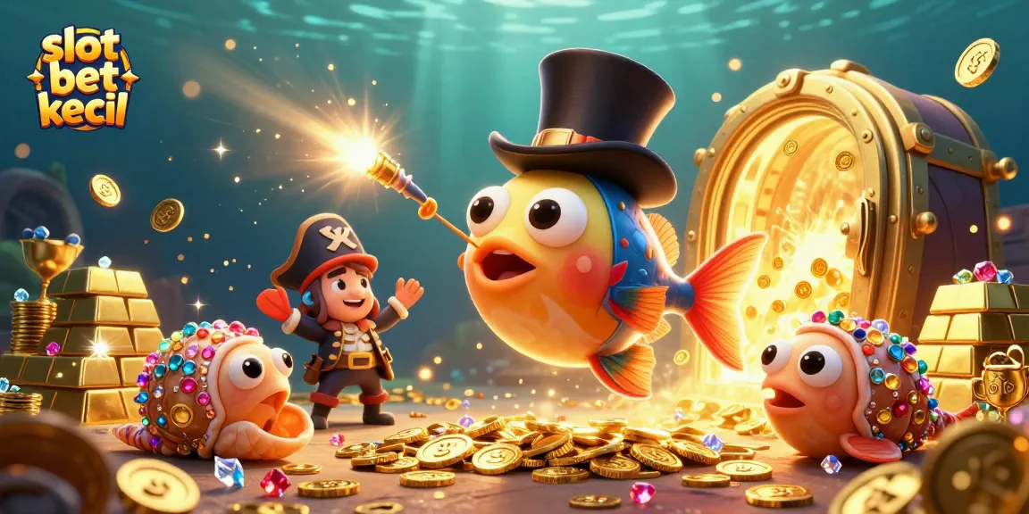 Attract golden coins with slot bet kecil in a vibrant underwater casino scene.