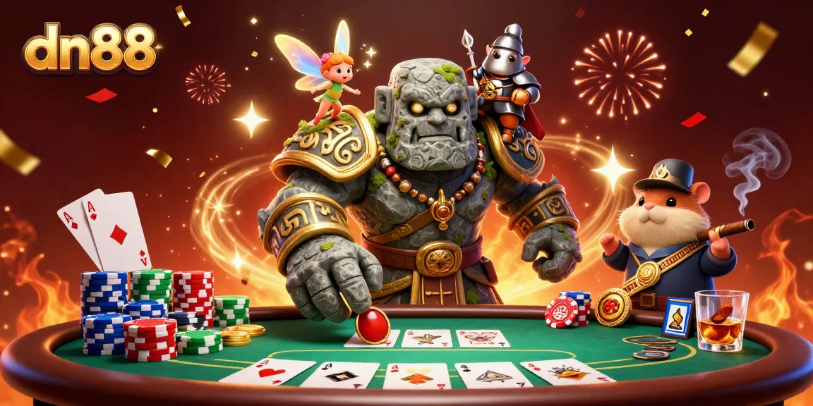 Experience thrilling gameplay on dn88 with a vibrant casino scene filled with poker excitement