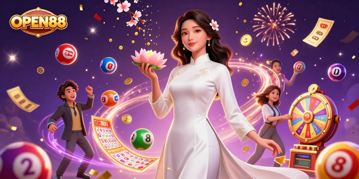 Engage in thrilling entertainment at OPEN88, where the excitement of colorful lottery balls and game elements come alive.