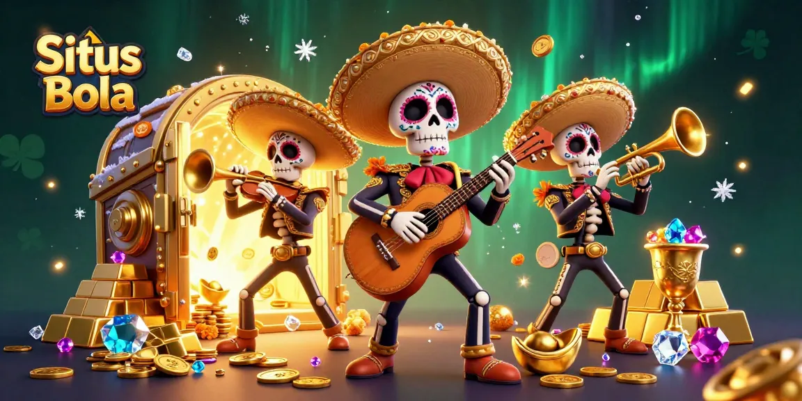 Experience action with Situs Bola while enjoying vibrant mariachi celebration and treasure elements.