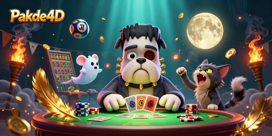 Engage in thrilling lottery action at Pakde4D featuring unique characters and vibrant elements in a 3D illustration.