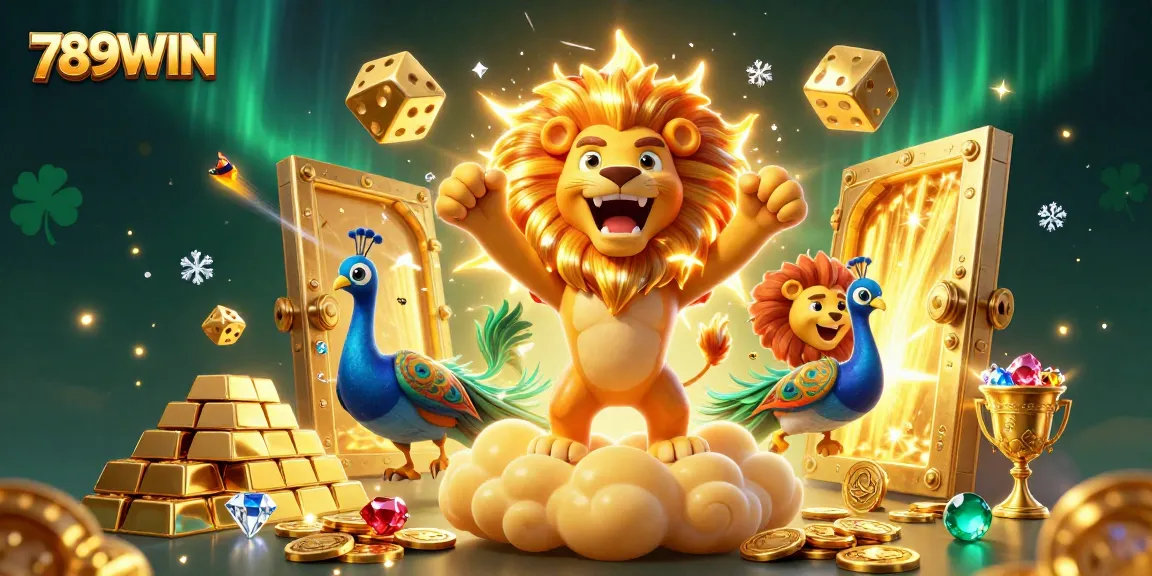 Experience thrilling gameplay with 789WIN's vibrant casino scene featuring golden elements and dynamic characters.