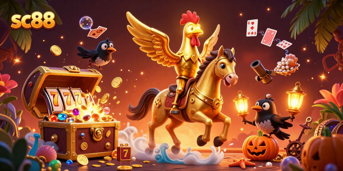 Experience exciting gaming adventures with SC88 at a bustling casino, filled with vibrant colors and rich details.