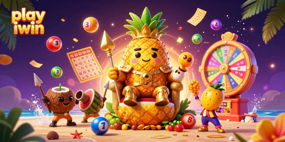 Play iwin with vibrant casino-themed illustration featuring characters and dynamic elements.