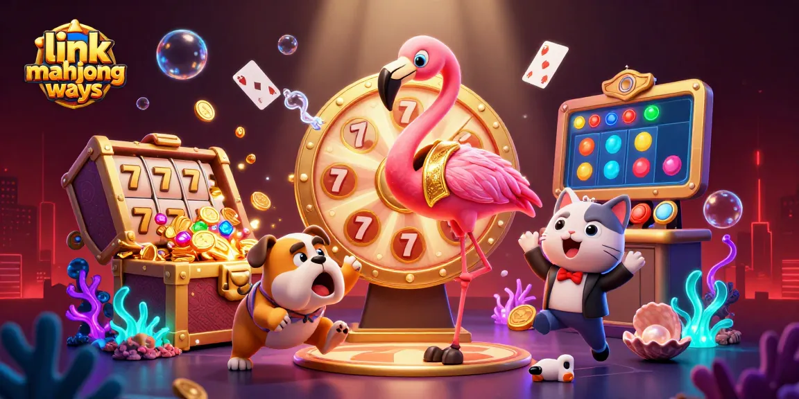 Spin the giant prize wheel in an exciting game with link mahjong ways and vibrant casino elements.