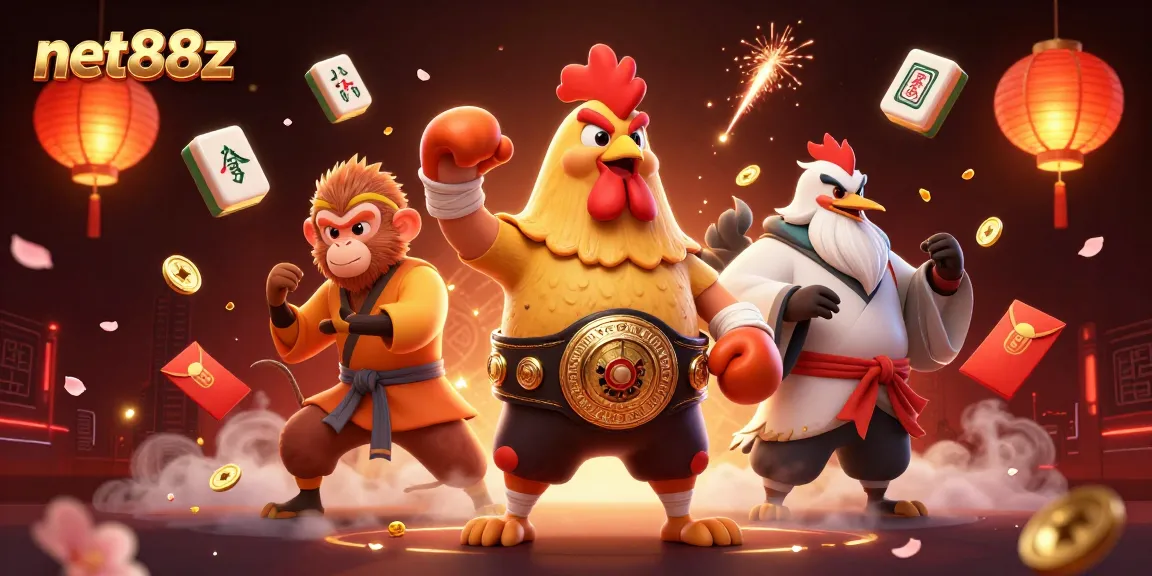 Experience the thrilling gameplay of net88z with vibrant casino-themed 3D illustration.