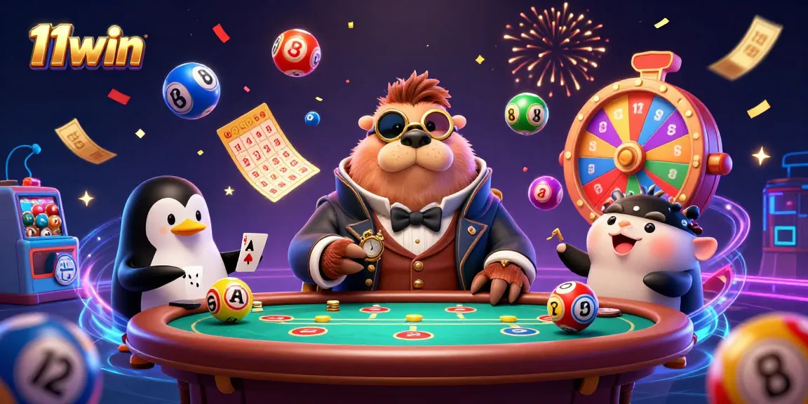 Experience the excitement of gaming with 11win's underwater poker table featuring vibrant characters.