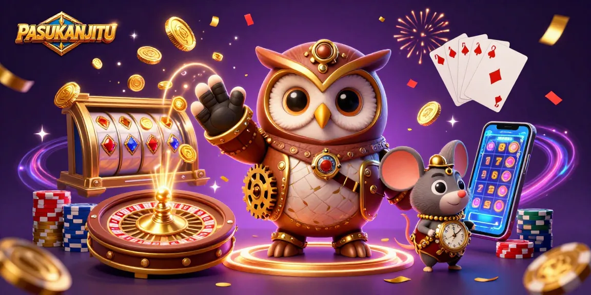 PASUKANJITU showcases an exciting slot gaming scene with winning moments and vibrant casino elements.
