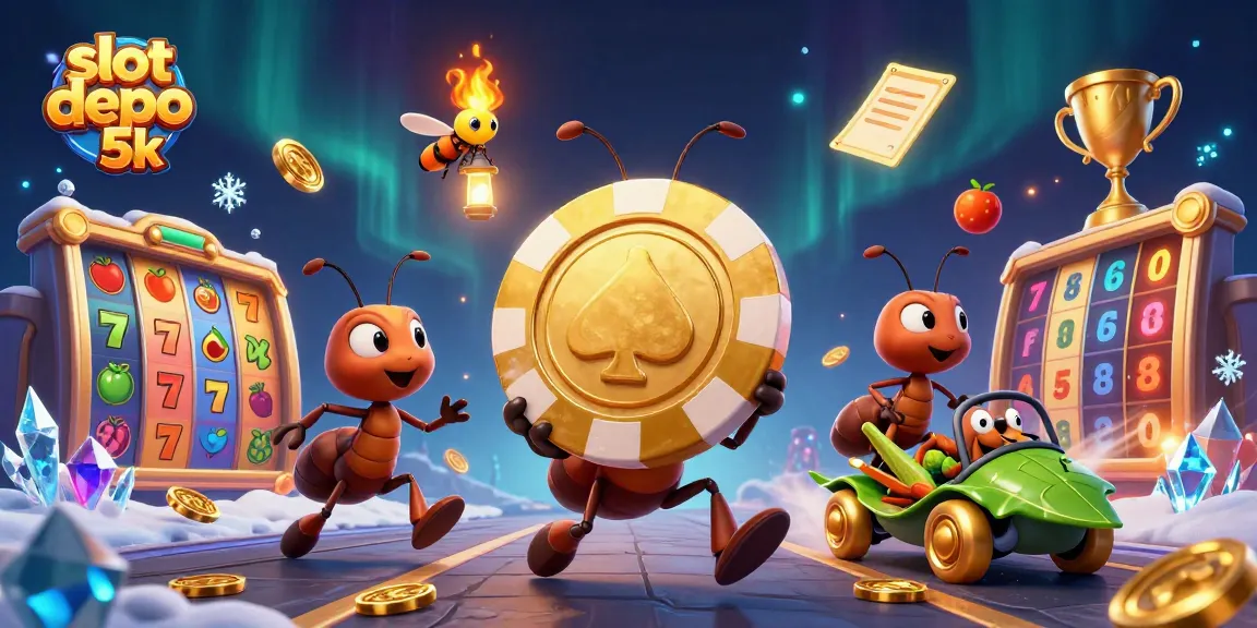 Experience the excitement of slot depo 5k with a team of cartoon ants racing to win big!