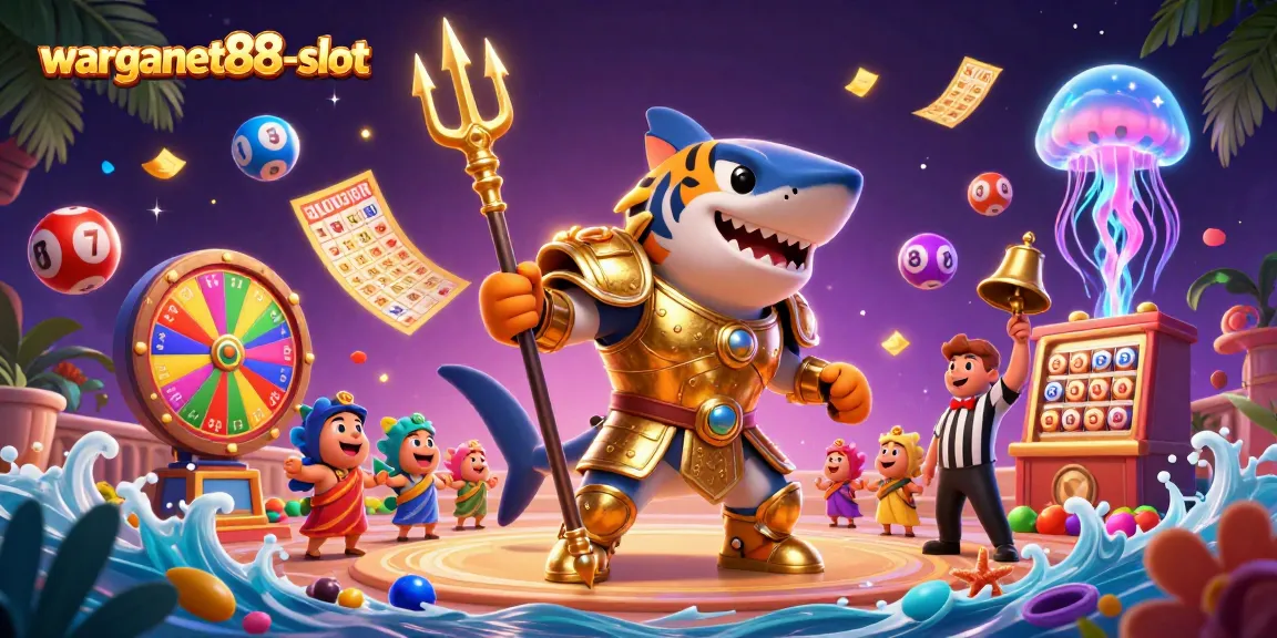 Experience the excitement of warganet88-slot with a vibrant underwater casino scene featuring lively game elements.